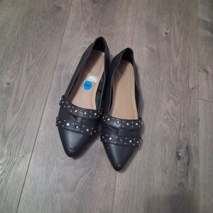 Report Black Studded Women's Loafers